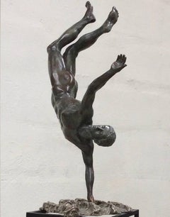 Zenith Escultura de Bronce Mitología Clásica Contemporánea Figura Masculina Desnuda