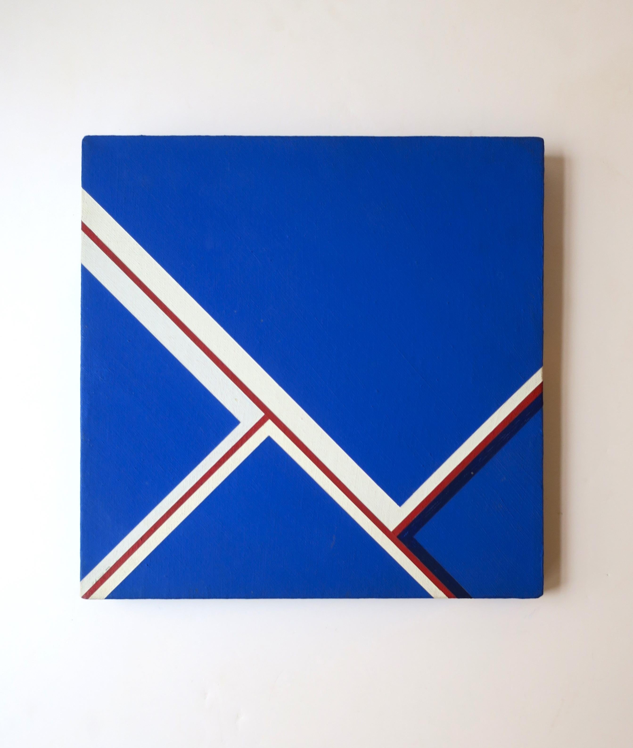 Peinture d'art abstraite bleue et blanche sur toile - Margot Lovejoy en vente 3