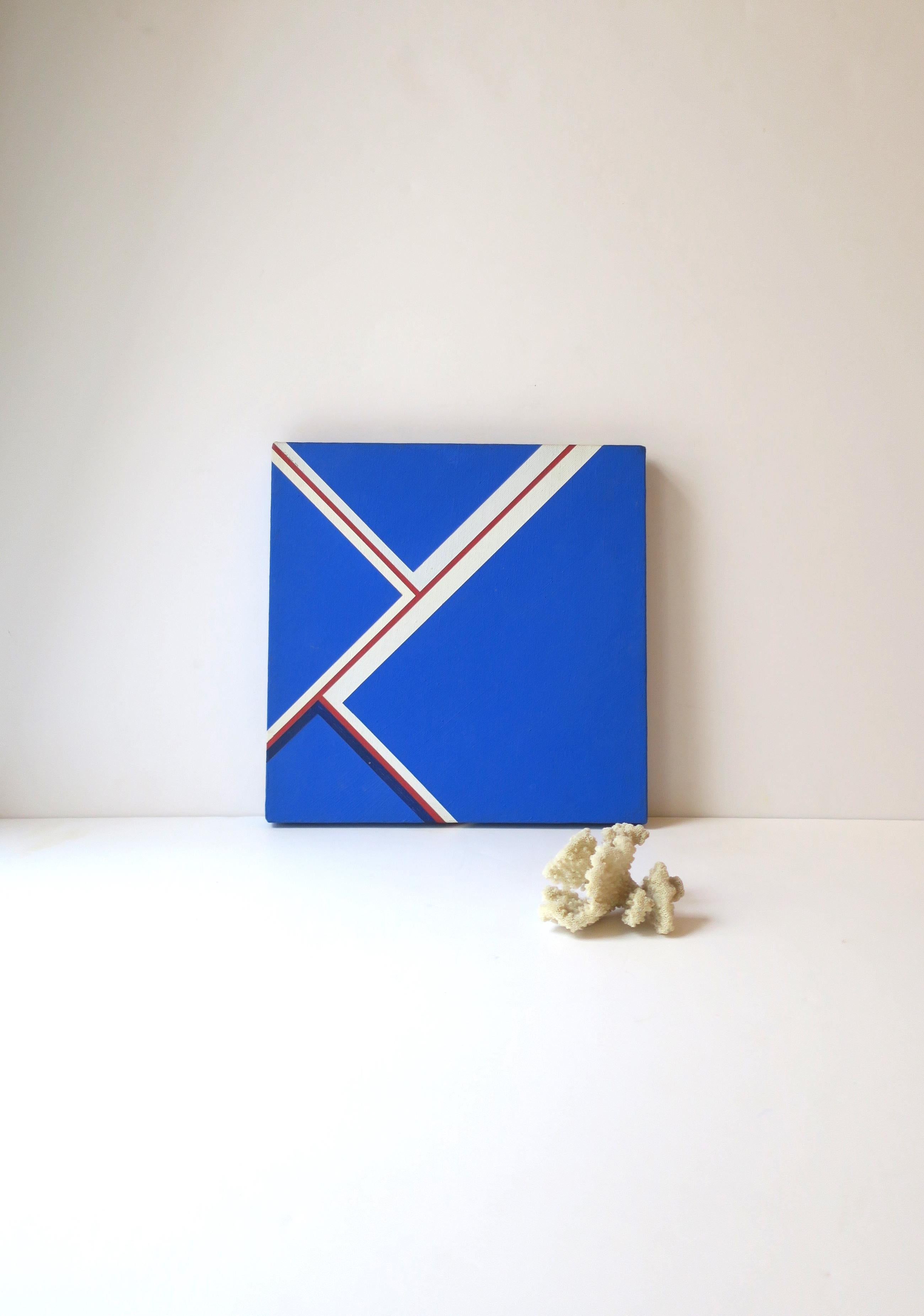 Toile Peinture d'art abstraite bleue et blanche sur toile - Margot Lovejoy en vente