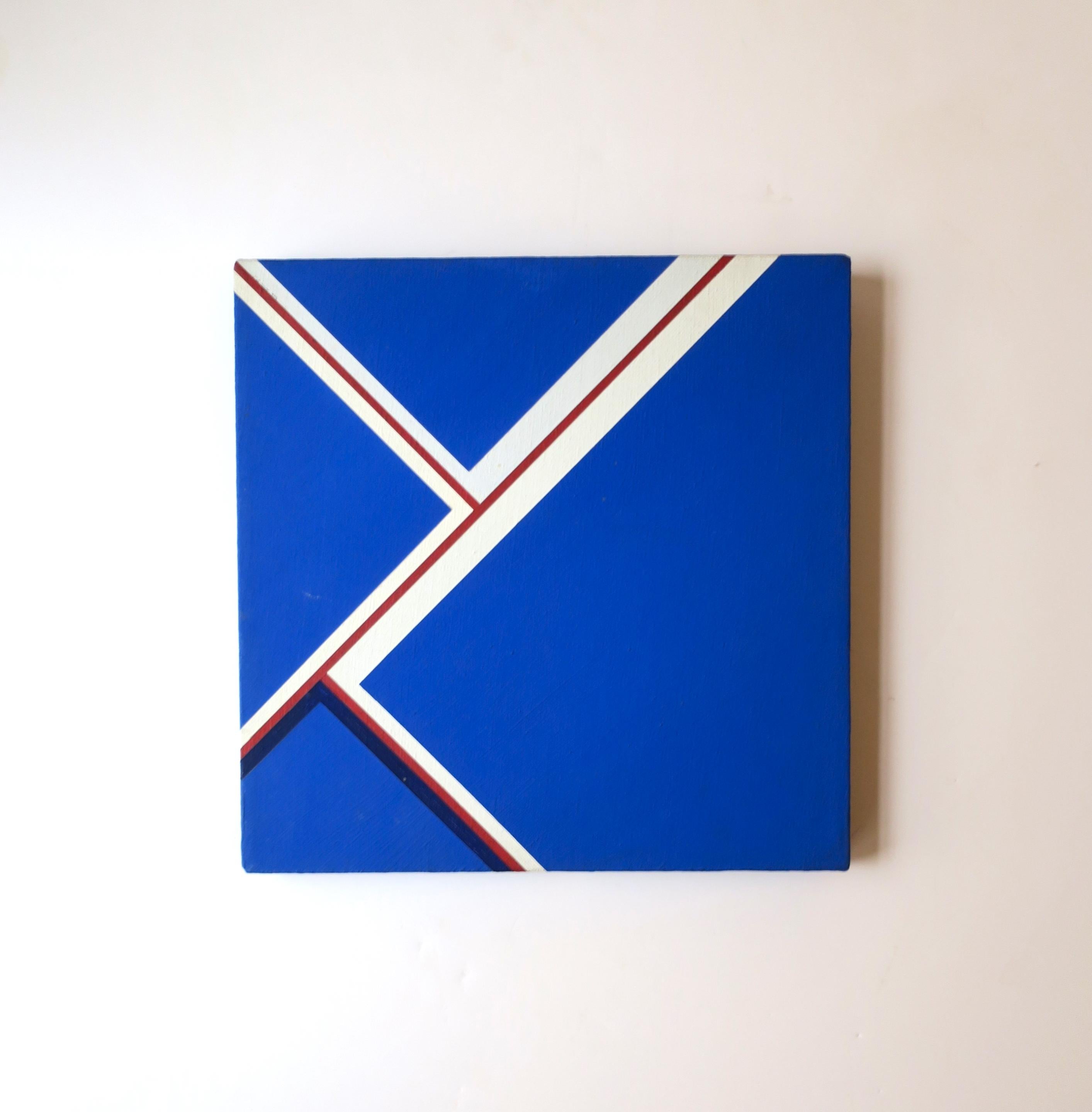 Margot Lovejoy Blue and White Abstract Artwork Painting on Canvas 2