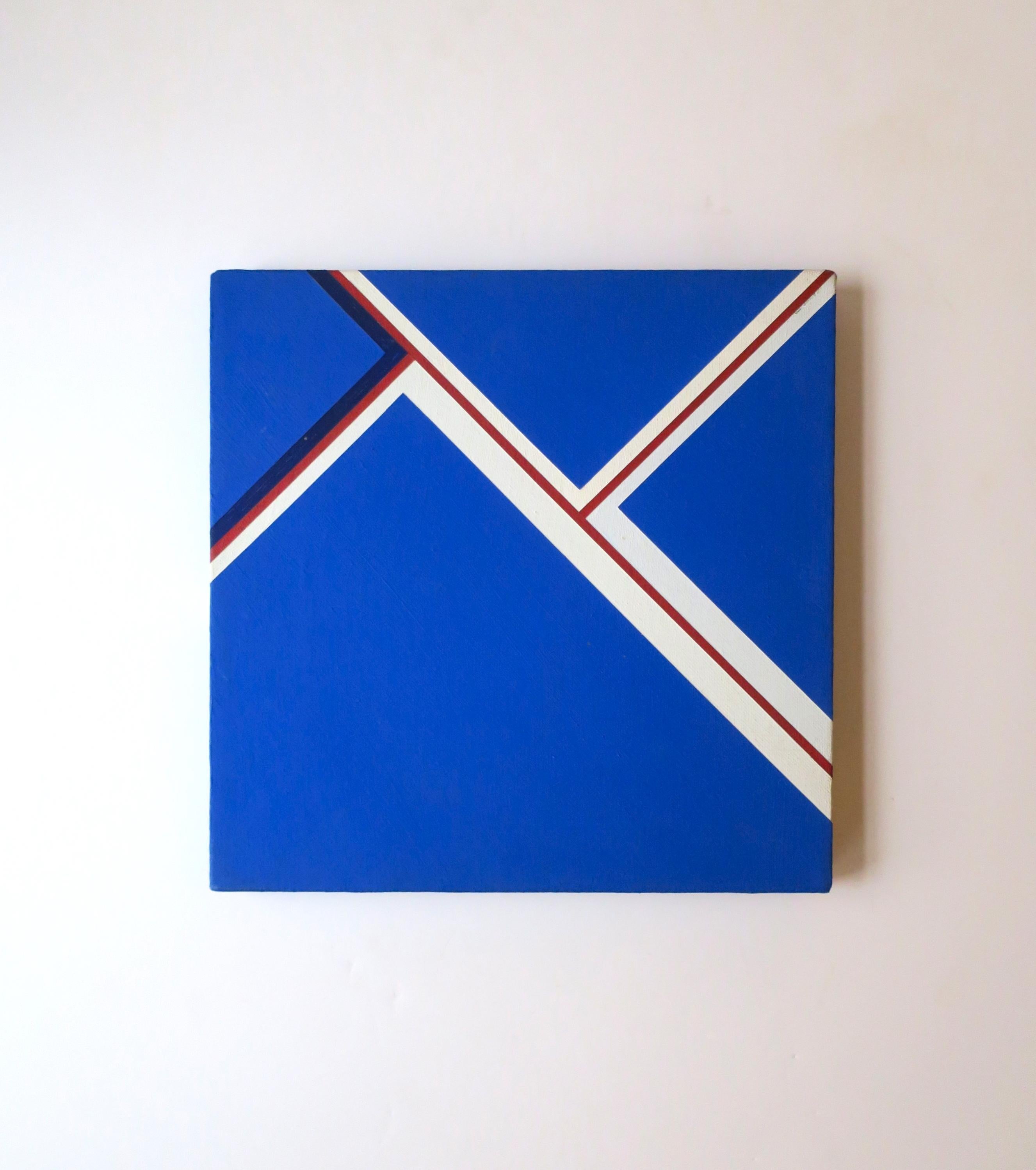 Peinture d'art abstraite bleue et blanche sur toile - Margot Lovejoy en vente 2