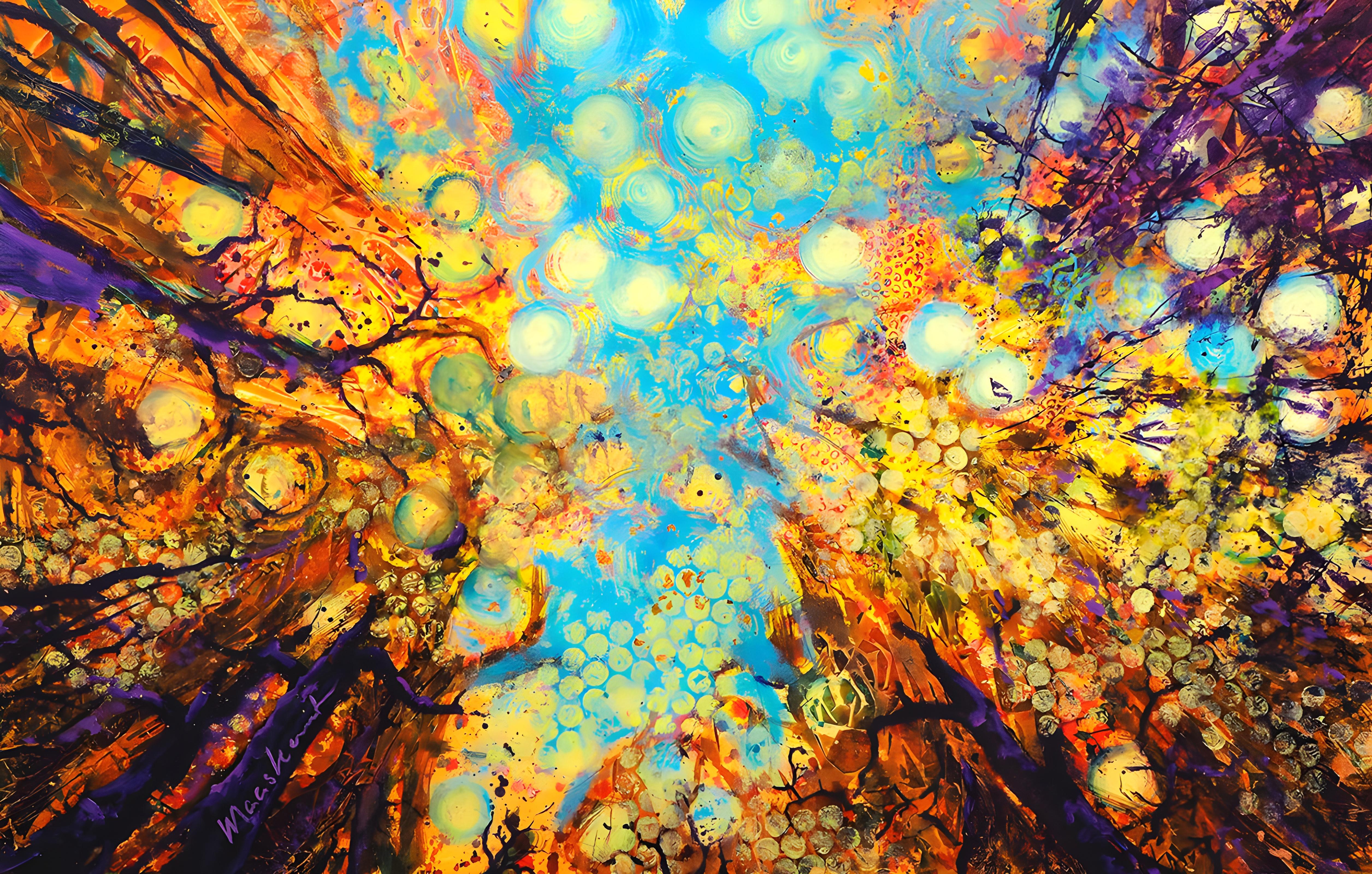 In the Middle of a Forest: Impressionist Oil Painting on Linen