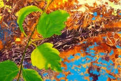 Gespiegelte Signatur: Landschaftsgemälde, Öl auf Leinen, 80x135 cm