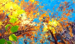 Gespiegelte Signatur: Landschaftsgemälde, Öl auf Leinen, 80x135 cm