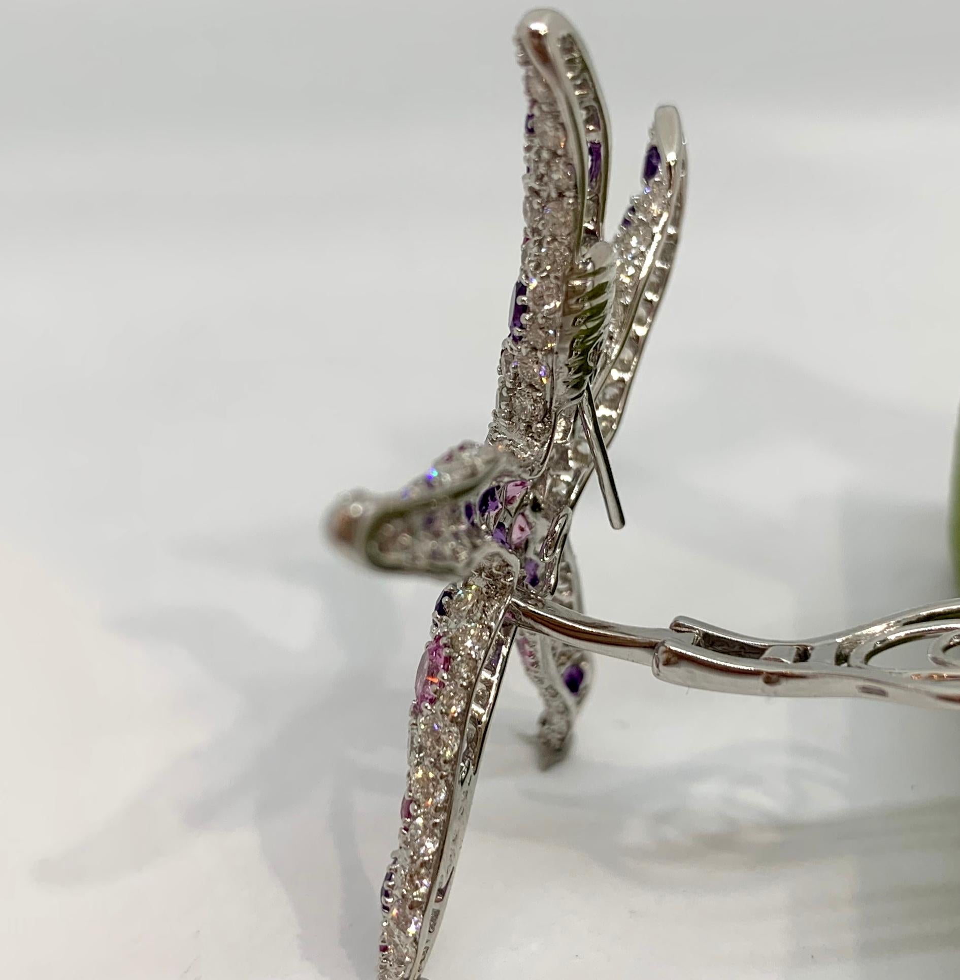 Women's Margot McKinney 18k Gold Starfish Earrings with Amethysts, Diamonds, Sapphires For Sale