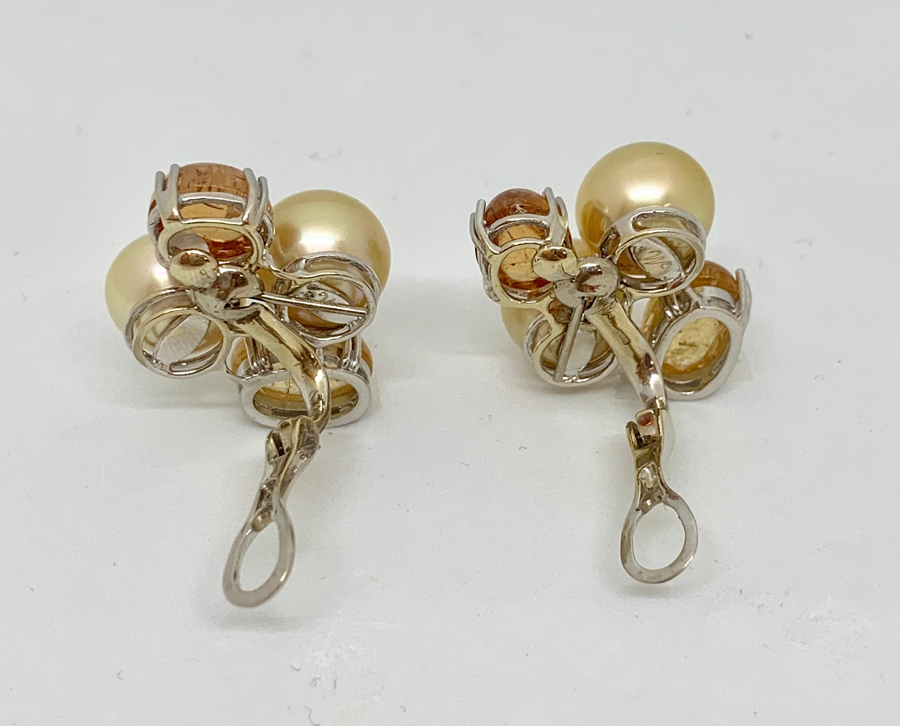 Margot McKinney 18K Gold Earrings Golden Pearls, Yellow Topaz, Yellow Sapphire 4