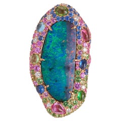 Margot McKinney 18kt Pink Gold Ring with Opal, Pink Sapphire, Tsavorite, Peridot