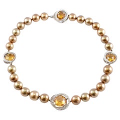 Margot McKinney "Chocolate" Pearl Diamond Citrine Necklace