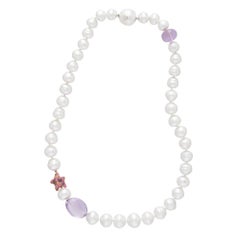 Margot McKinney South Sea Pearl, Star and Amethyst Pebble Necklet, Diamond Clasp