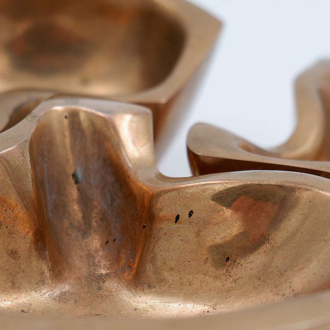 Margrit van Nuffel Polished bronze Vide Poches 1970s, Set of 3 In Good Condition For Sale In Linkebeek, BE