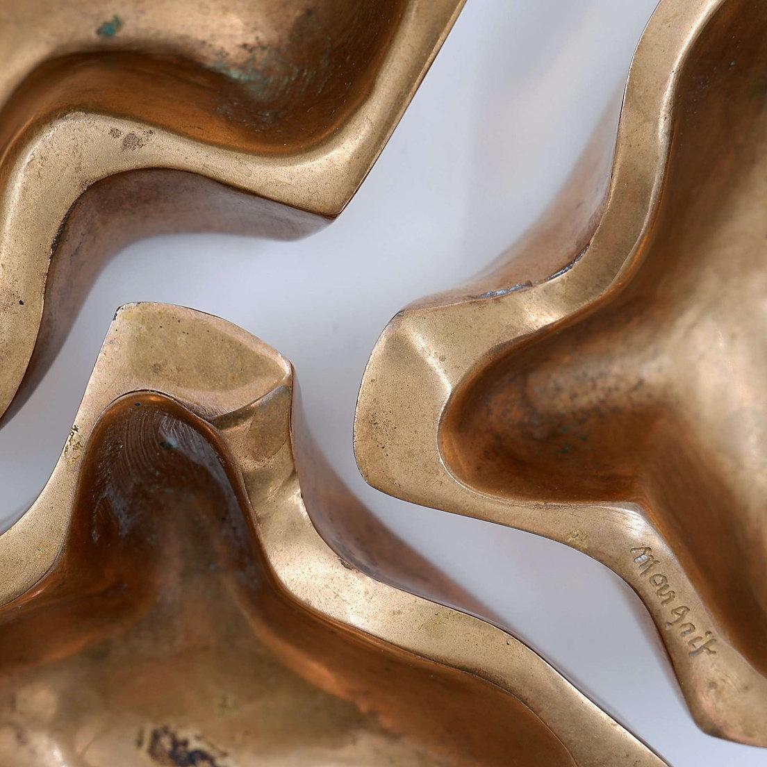 20th Century Margrit van Nuffel Polished bronze Vide Poches 1970s, Set of 3 For Sale