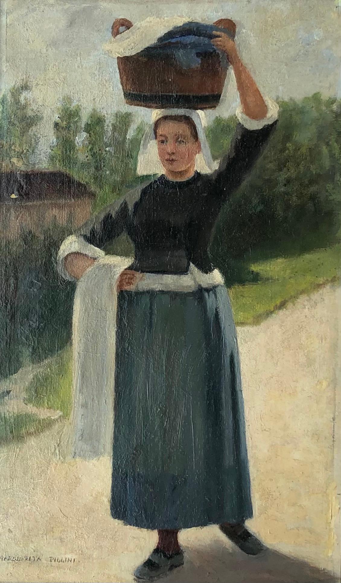 Figurative Painting di Marguerita Pillini - Lavandaia bretone