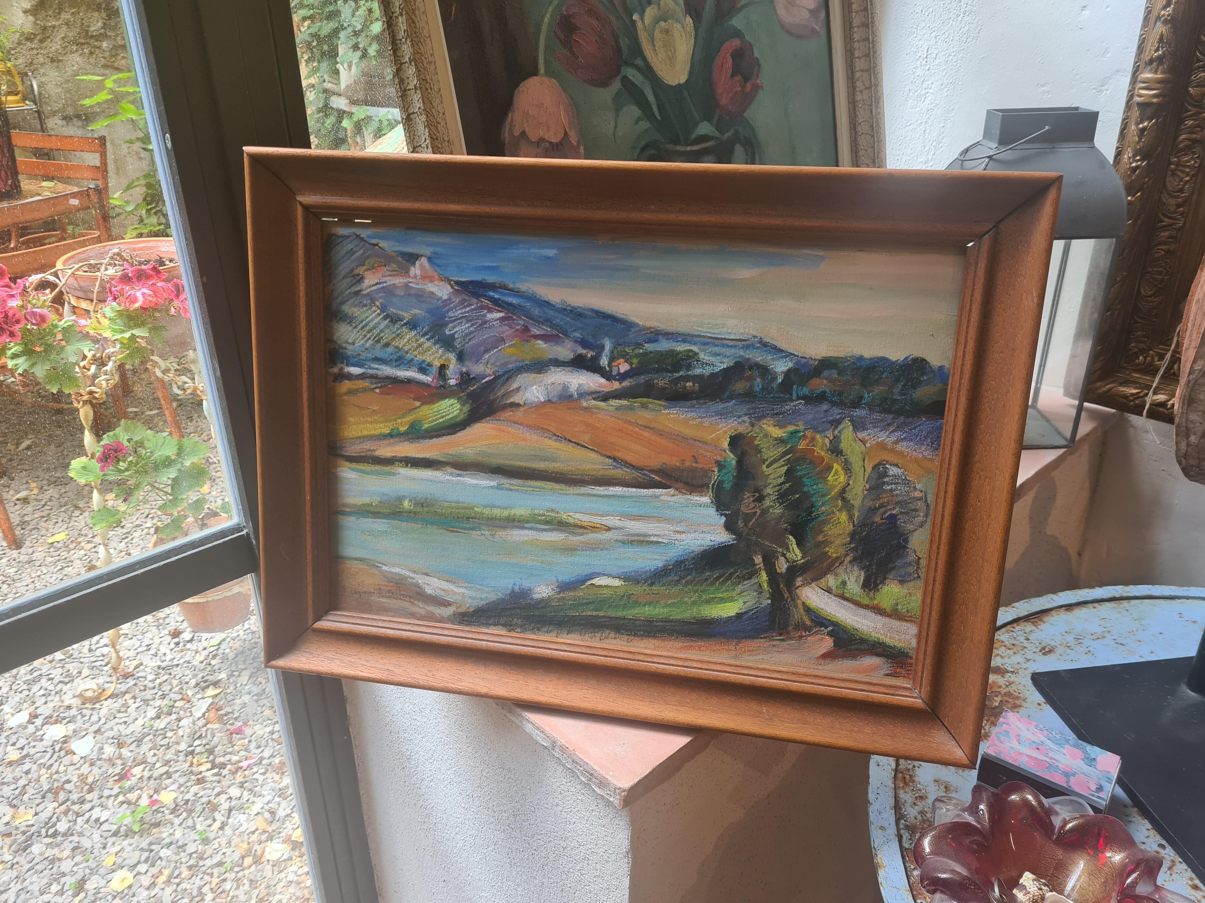 Fauvist View of A French River and Mountain Landscape, The Verdon, Provence. For Sale 8