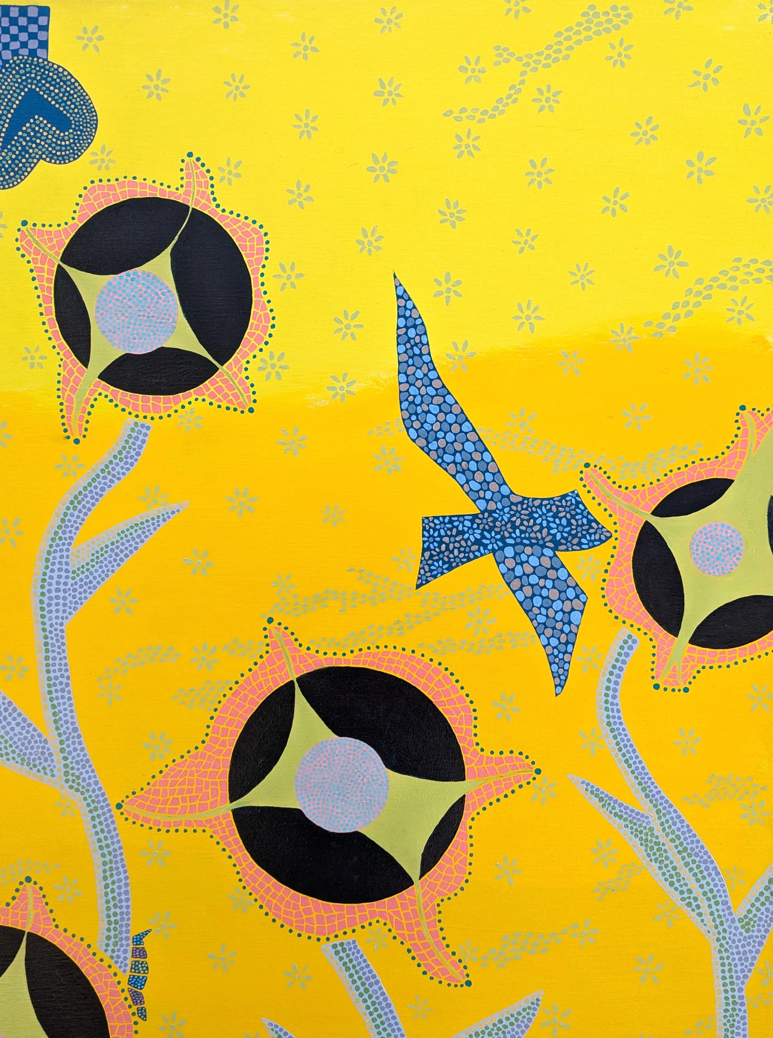 “Celebrate the Garden Part 3” Colorful Geometric Abstract Mosaic-Style Painting 1