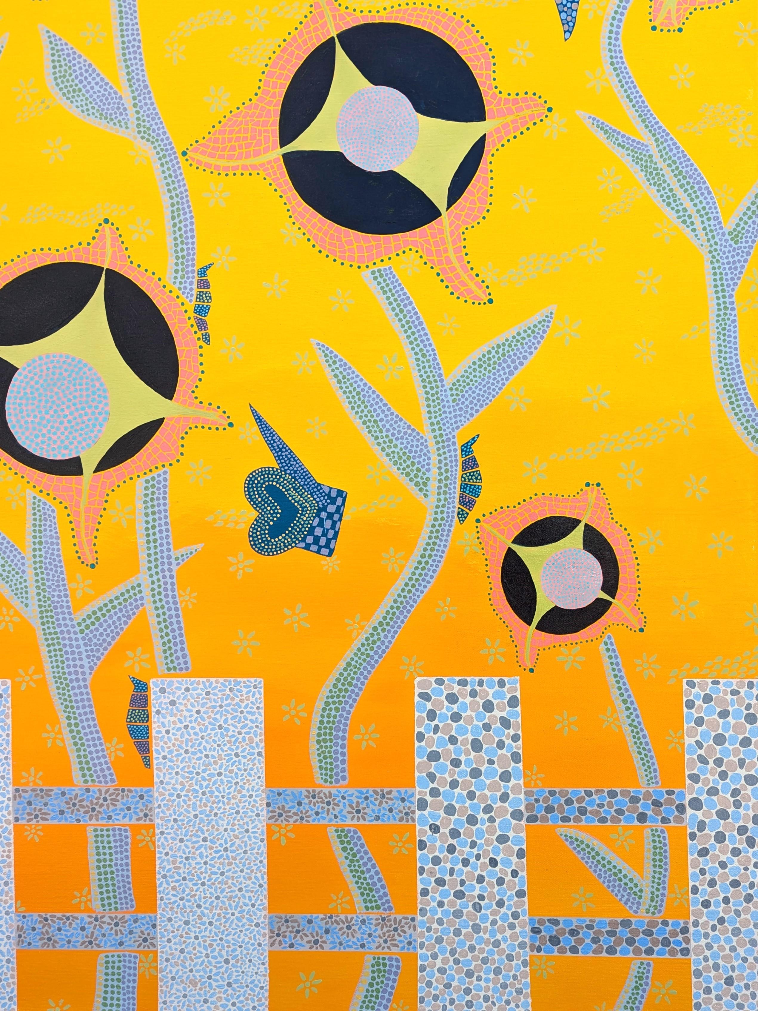 “Celebrate the Garden Part 3” Colorful Geometric Abstract Mosaic-Style Painting 2