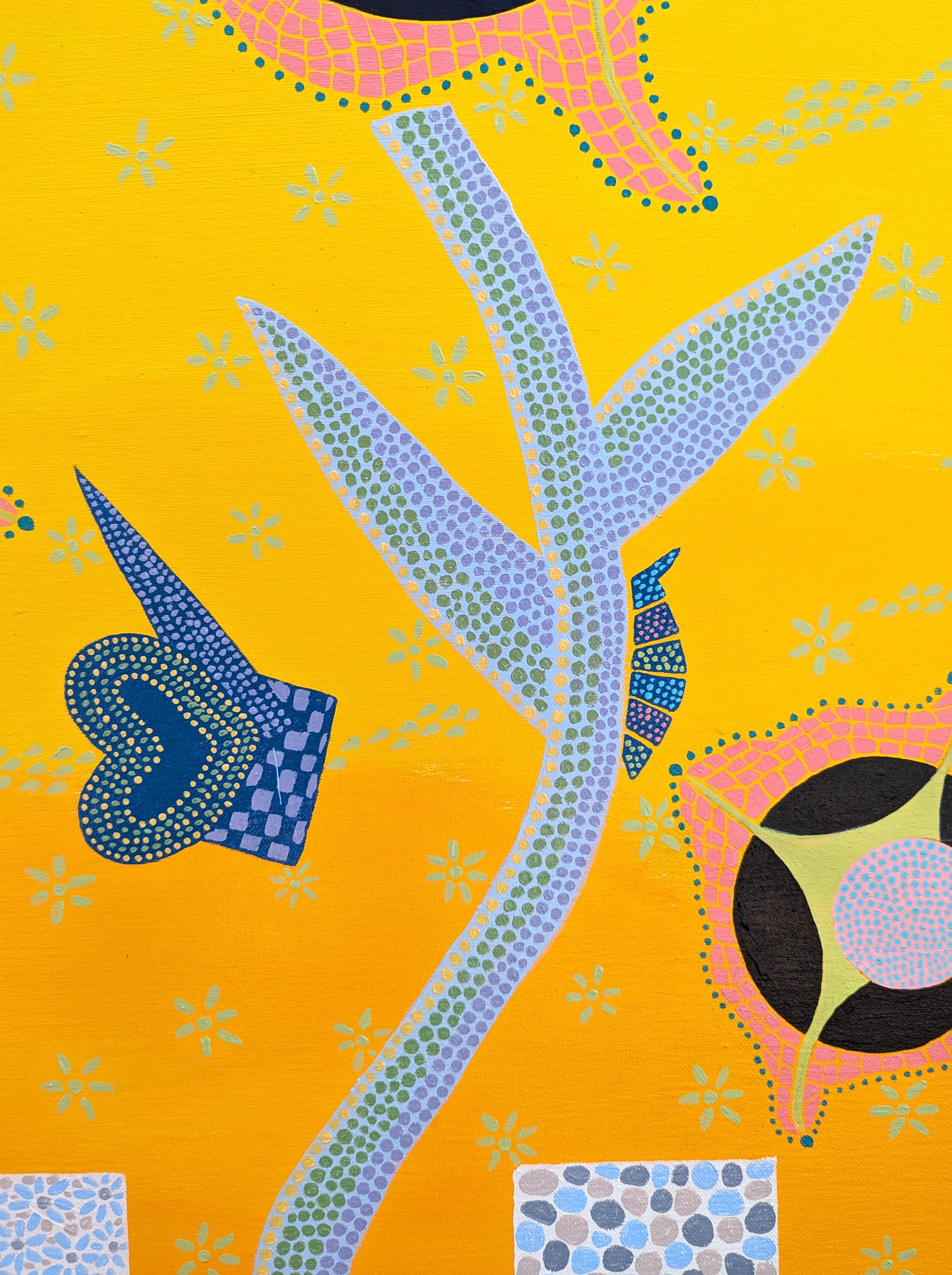 “Celebrate the Garden Part 3” Colorful Geometric Abstract Mosaic-Style Painting 5