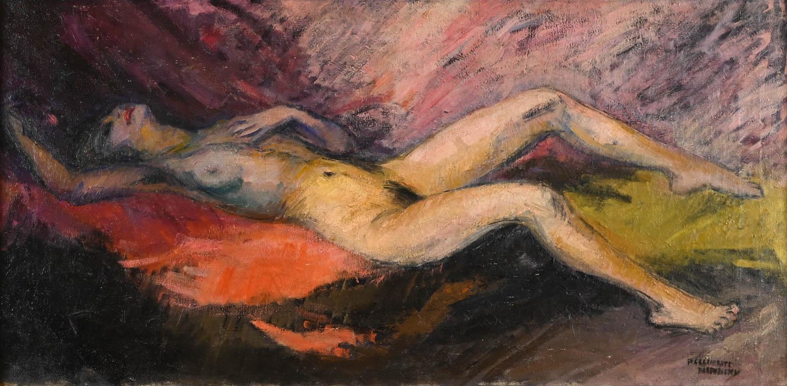 Nu allongé  - Post-impressionnisme Painting par Marguerite BARTHELEMY
