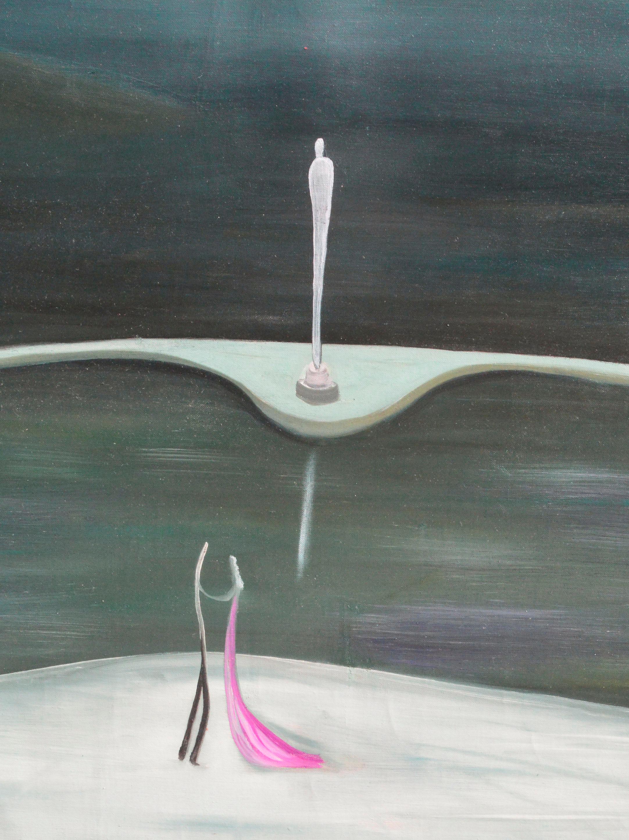 Moonlight Dance, Mid Century Modern Surreal Figurative Abstract  - Painting by Marguerite Blasingame