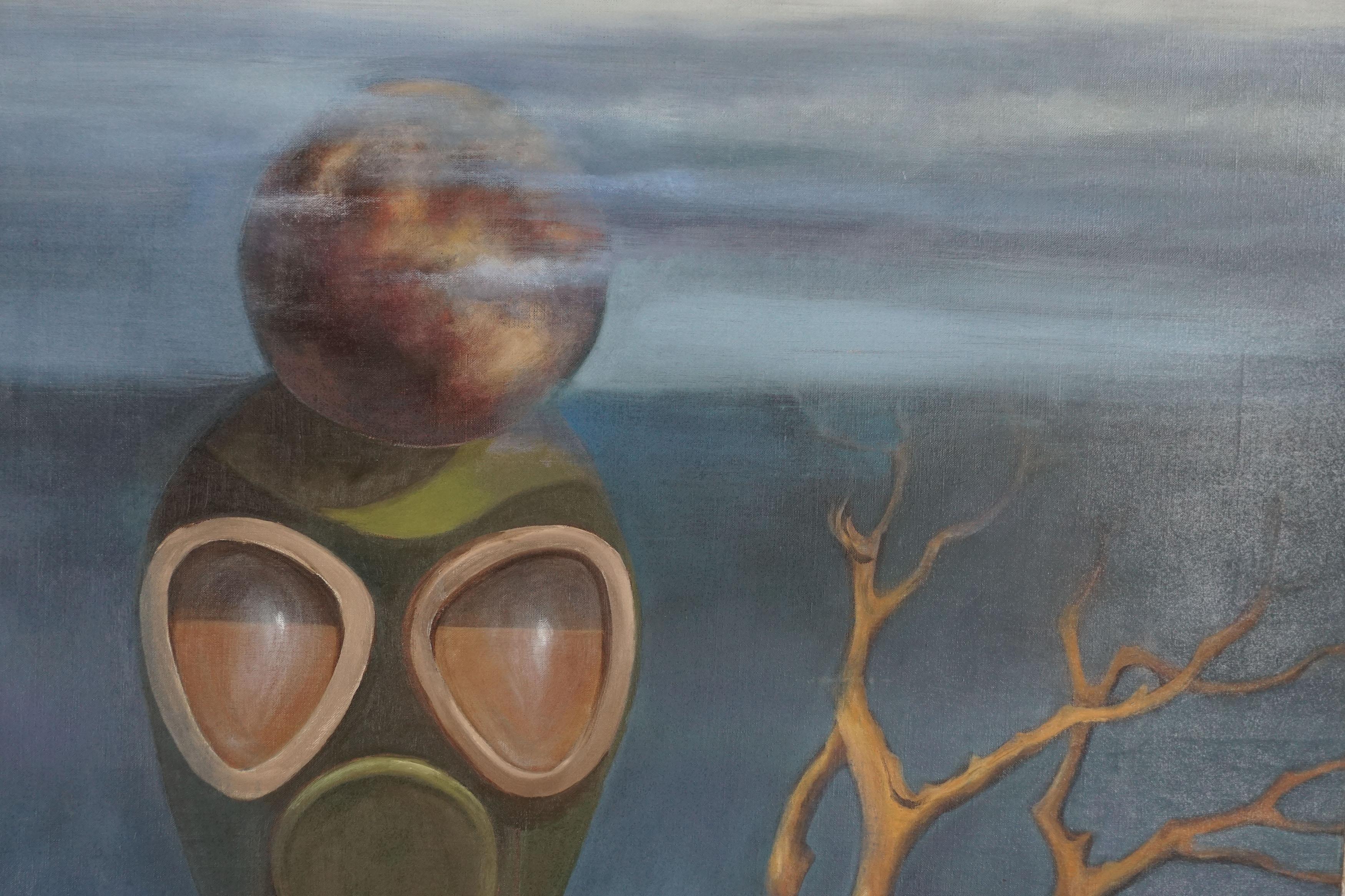 1940s Surrealistic Environmental Apocalypse Still Life Hawaiian Surrealism - Symbolist Painting by Marguerite Blasingame