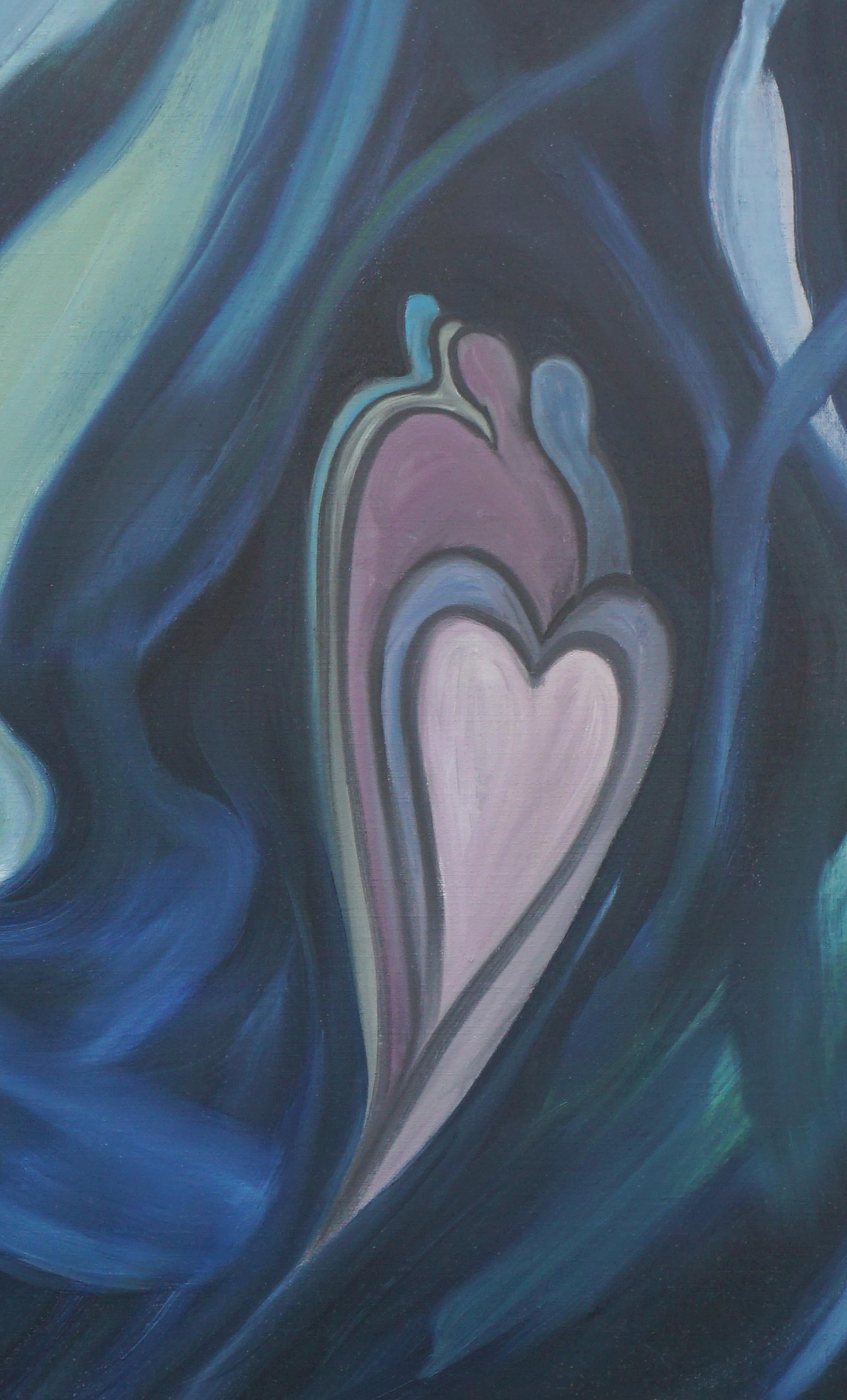 Heart de famille - Figuratif abstrait symboliste hawaïen du milieu du siècle dernier  - Painting de Marguerite Blasingame