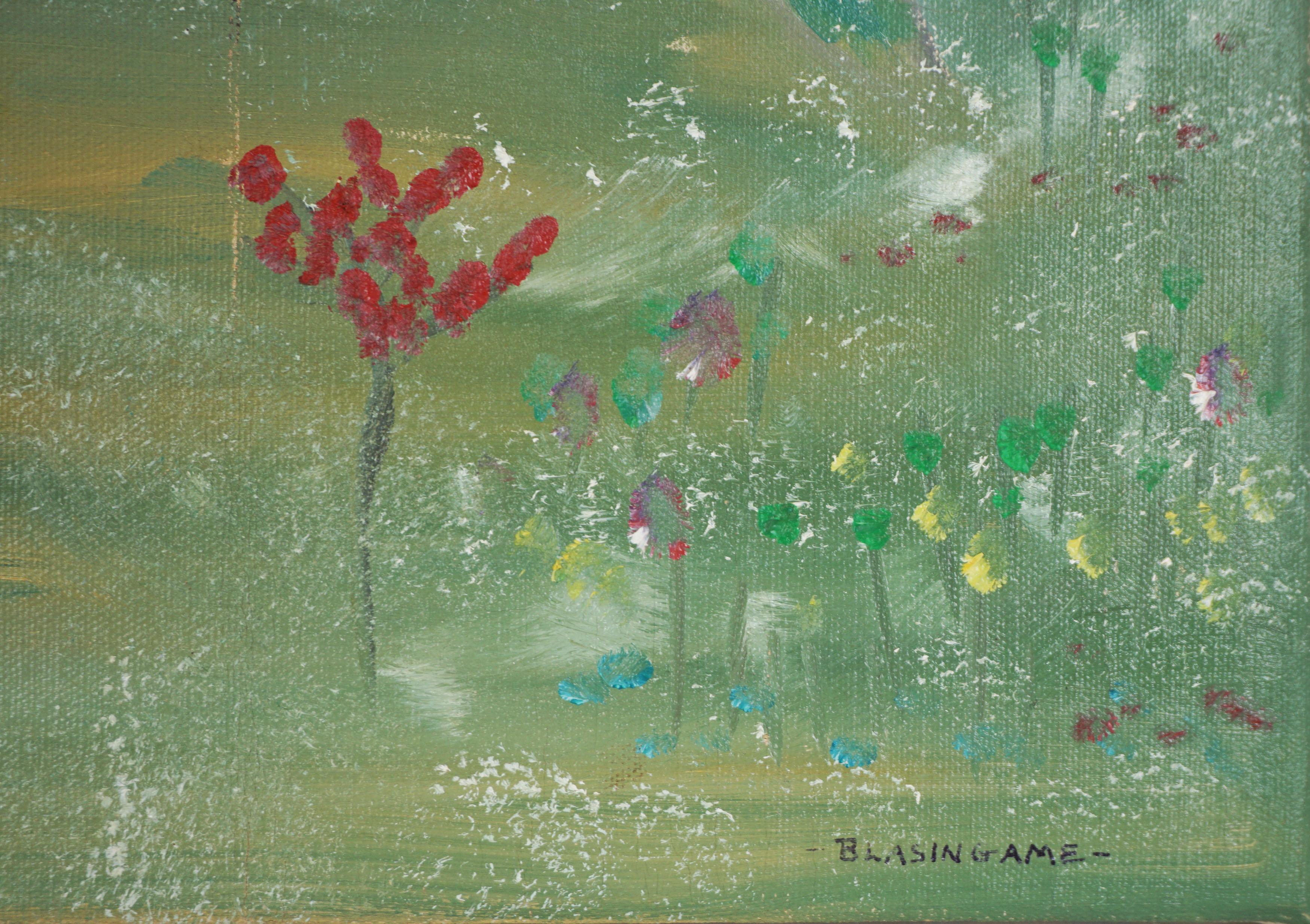 Mid Century Modern Surrealist Hawaiian Visionary Art - The Dream & the Dreamers - Futurist Painting by Marguerite Blasingame