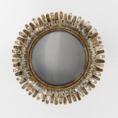Marguerite by Line Vautrin, Light Beige Talosel Mirror Inlaid with Silver Gray