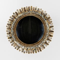 Marguerite by Line Vautrin, Light Beige Talosel Mirror Inlaid with Silver Gray