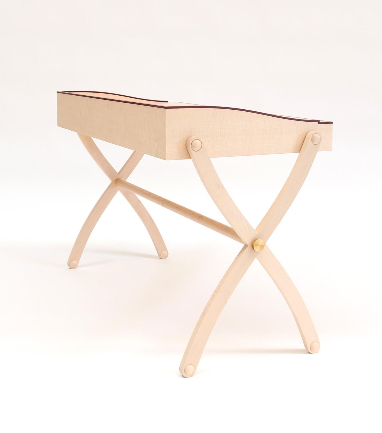 Italian Marguerite Contemporary design Maple Wood Writing Desk by Giordano Viganò