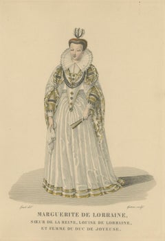Marguerite de Lorraine, Duchess of Joyeuse, handcoloured engraving, ca. 1900