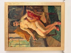 Marguerite de Lottis Nude Oil Painting Italian Antique Female Portrait Dated