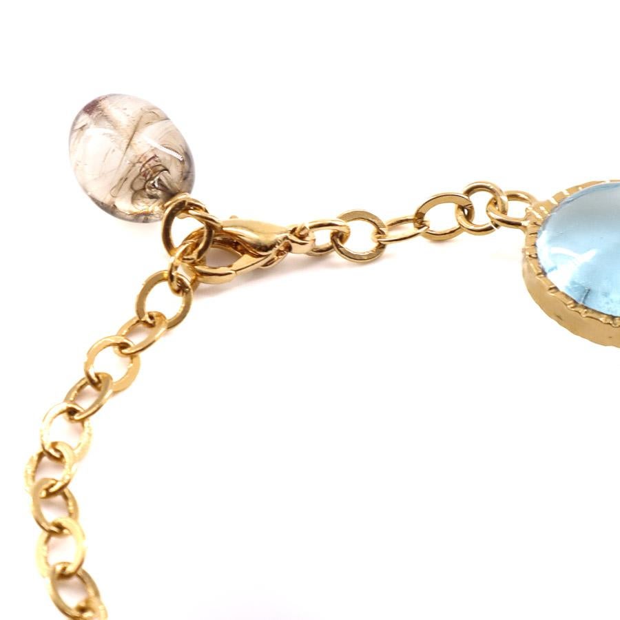  MARGUERITE DE VALOIS Blue Round Cabochons Bracelet In New Condition For Sale In Paris, FR