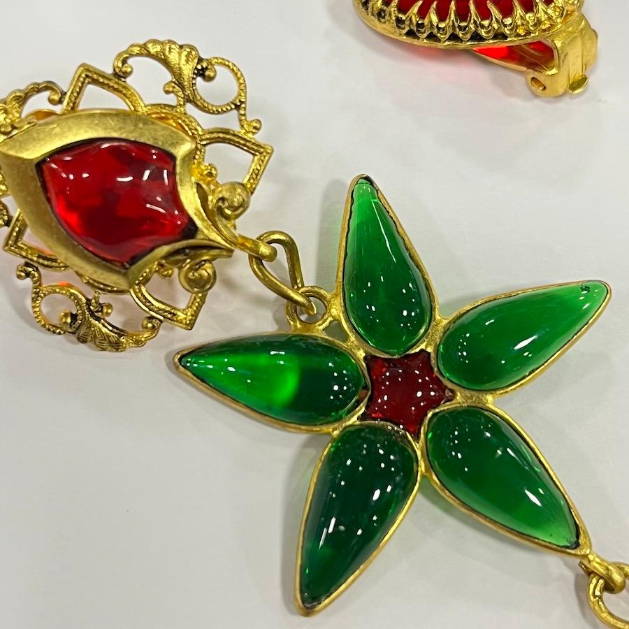 Marguerite de Valois Ohrringe aus geschmolzenem Glas Damen im Angebot