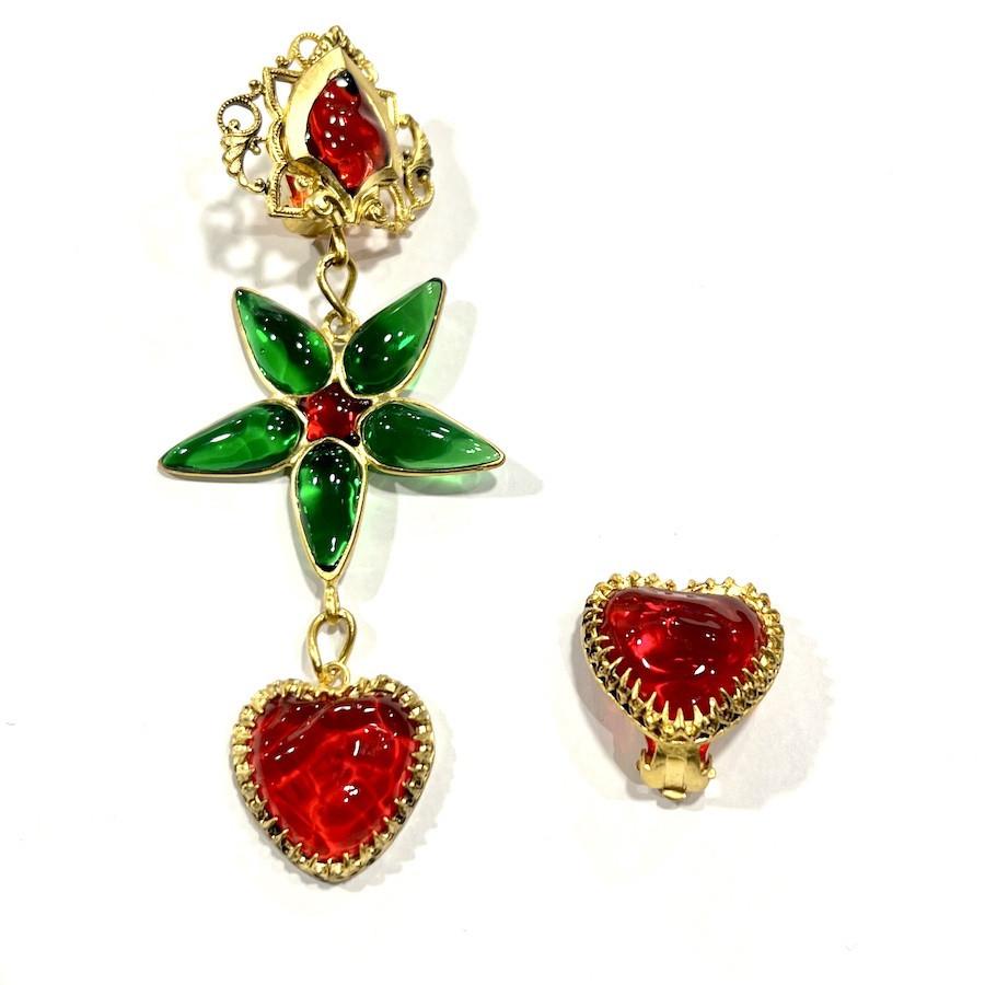Marguerite de Valois Ohrringe aus geschmolzenem Glas im Angebot