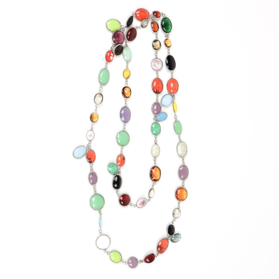 MARGUERITE DE VALOIS Multicolored Long Necklace In New Condition For Sale In Paris, FR