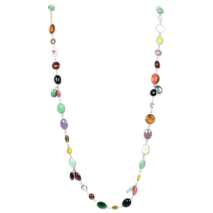 MARGUERITE DE VALOIS Multicolored Long Necklace For Sale
