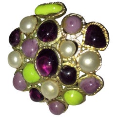 Anillo MARGUERITE DE VALOIS Estilo bizantino en vidrio fundido