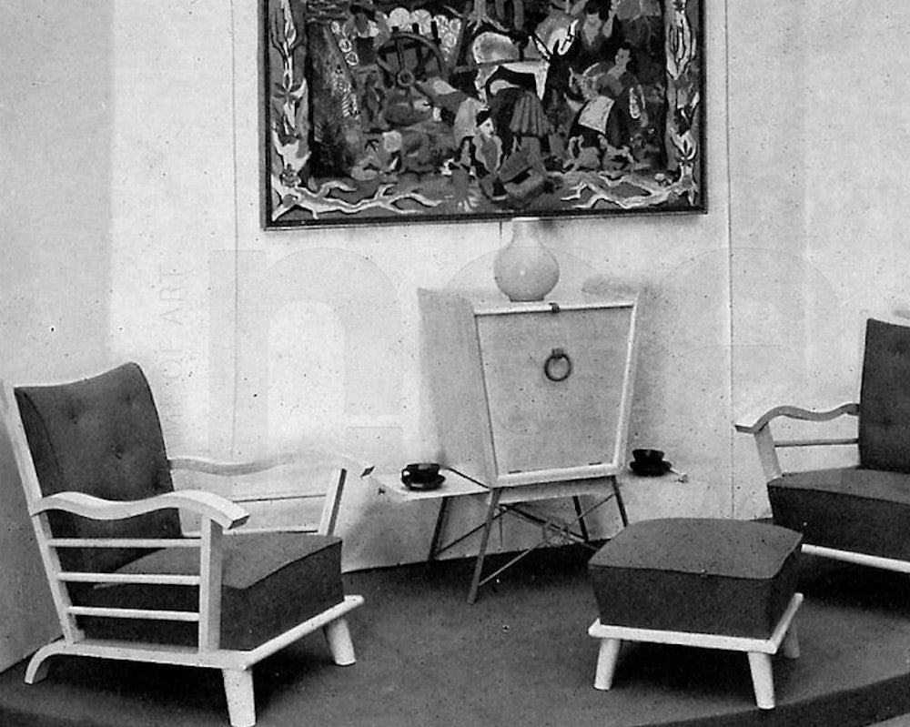 Paire de fauteuils Marguerite Dubuisson en chêne et orme, France, 1947 en vente 3