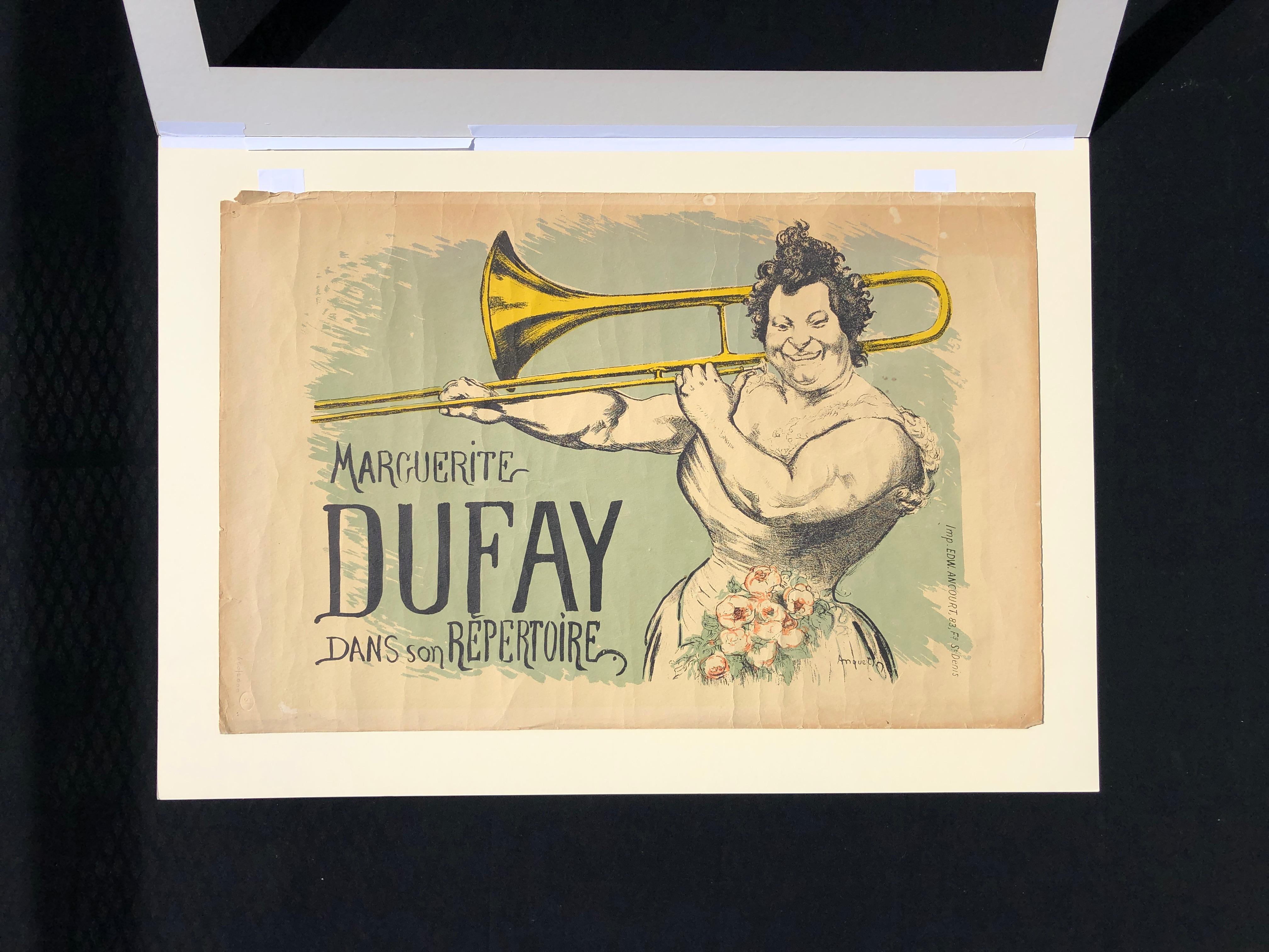 French Marguerite Dufay - Vintage lithographic Art Nouveau poster by Louis Anquetin For Sale