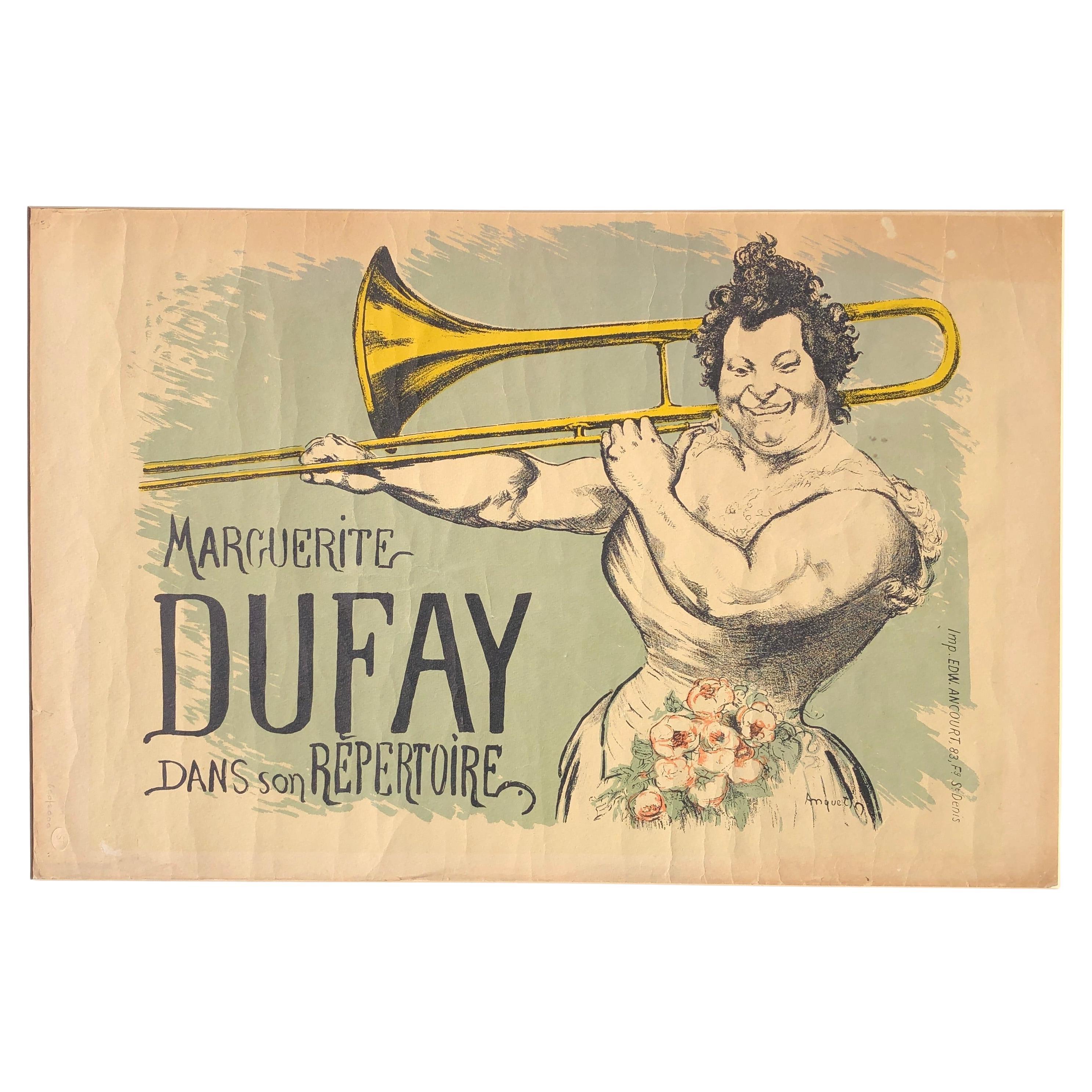 Marguerite Dufay – lithografisches Jugendstilplakat im Vintage-Stil von Louis Anquetin im Angebot
