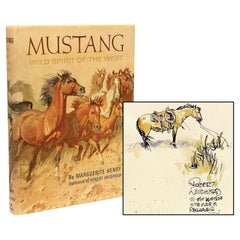 Marguerite HENRY. Mustang Wild Spirit. 1ST ED INSCRIBED AND AN ORIGINAL DRAWING