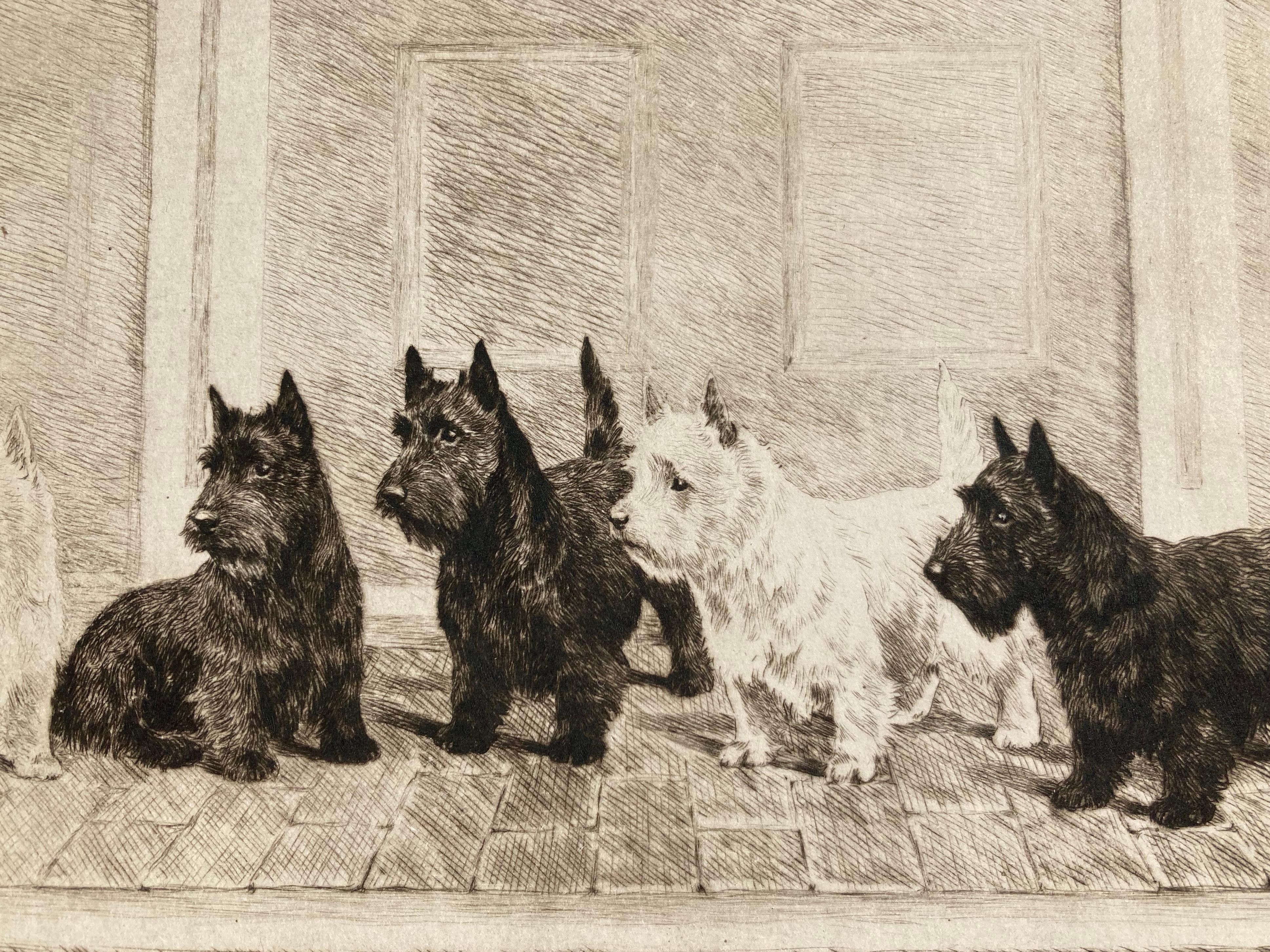 MARGUERITE KIRMSE (English/American 1885-1954)

A FULL HOUSE , c 1930
Etching, signed and titled in pencil. Plate 6 3/8 x 9 ¾”. Full sheet with deckle edges on all sides. Sheet 9 ¼” x 13 3/8 inches. In good condition, save for a very slight