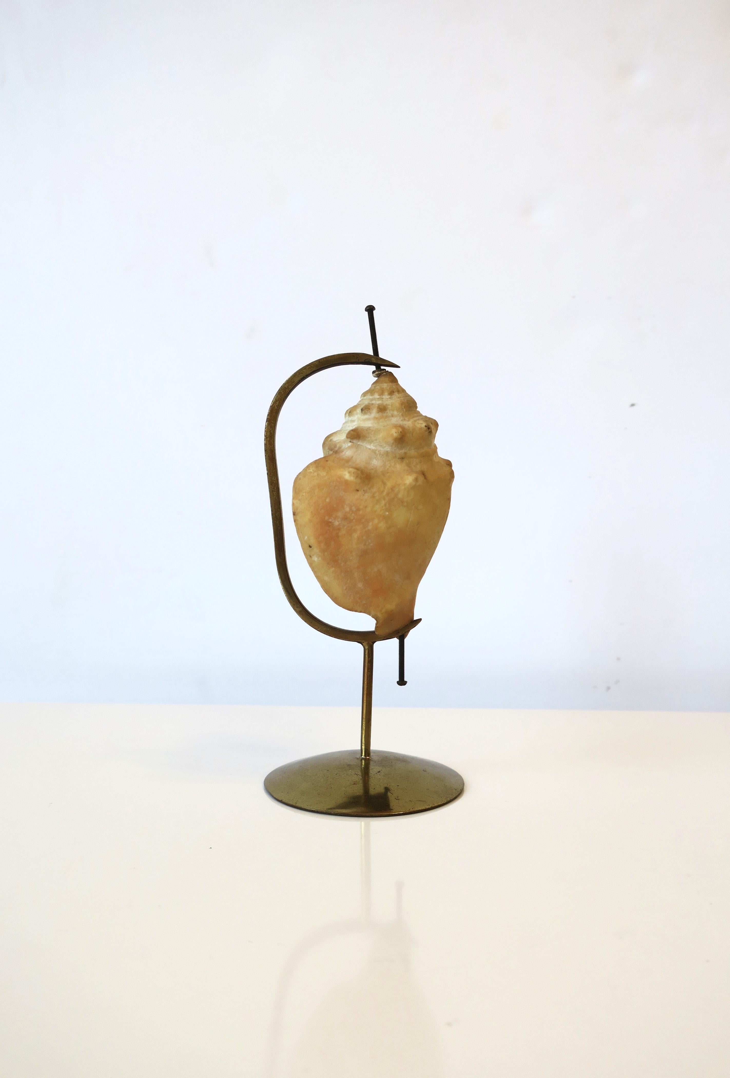 Marguerite Stix Designed Natural Seashell and Brass Object, circa 1960s For Sale 1