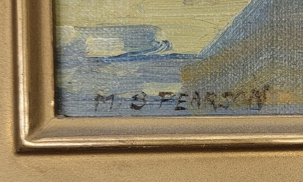 La lección de esbozo, Óleo sobre lienzo, Rockport, Massachusetts, Escuela de Boston - Landscape Painting Marrón de Marguerite Stuber Pearson