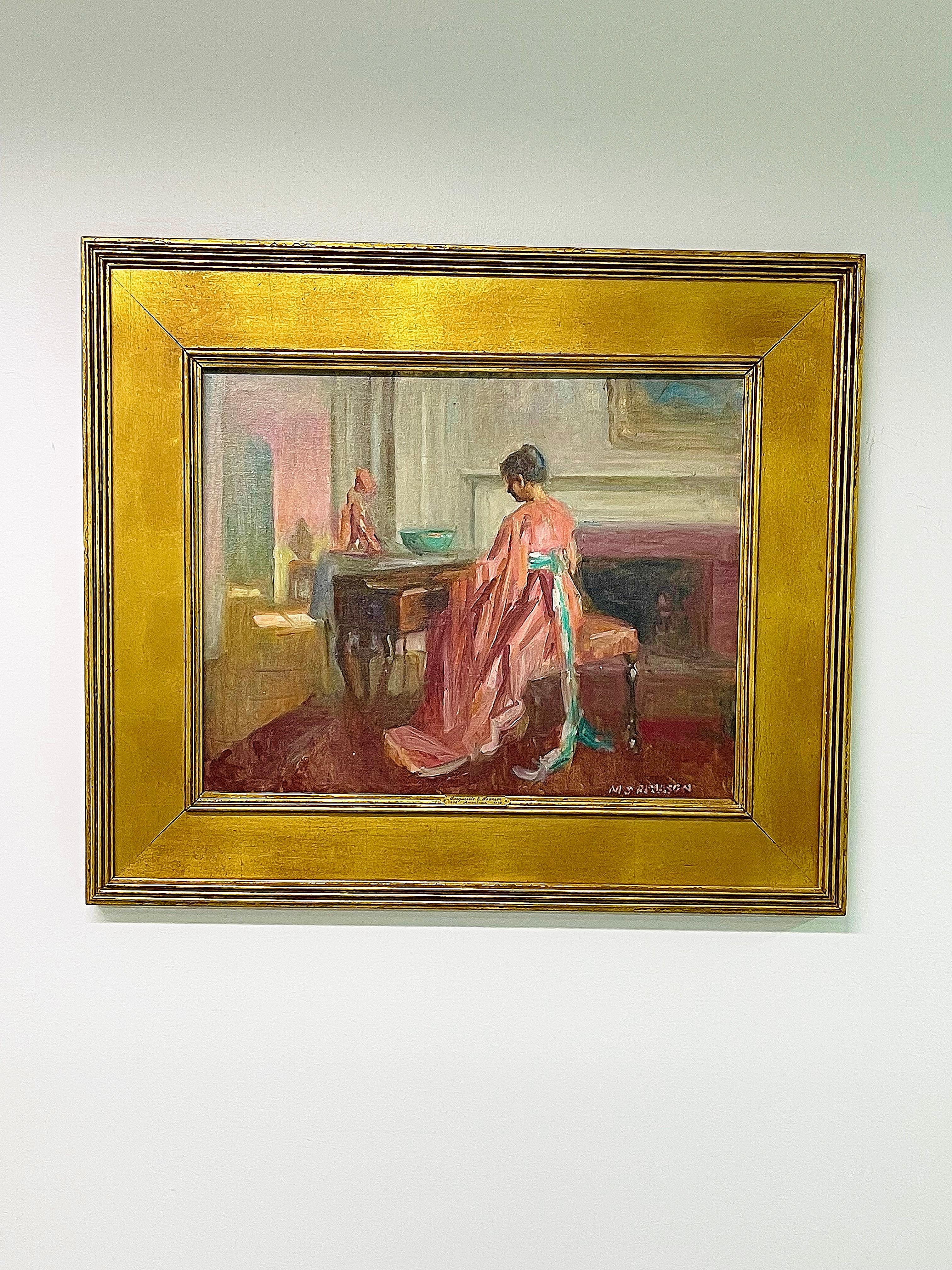 Frau spielt das Klavier Forte – Painting von Marguerite Stuber Pearson