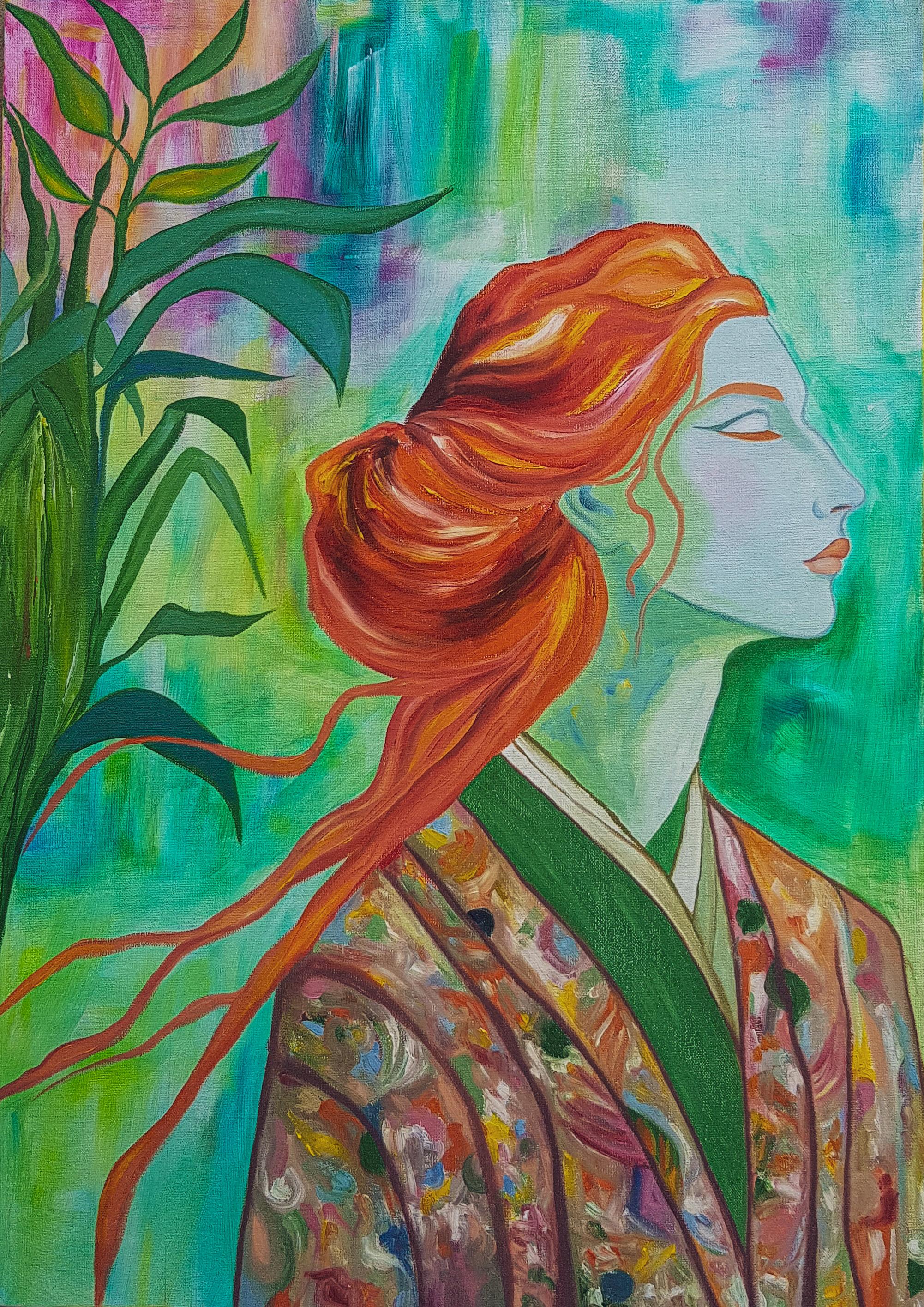 Huile sur toile

Mari Artistics est une artiste géorgienne née en 1998 qui vit et travaille à Tbilissi, en Géorgie. Peintre autodidacte et artiste visuelle basée à Tbilissi, en Géorgie, son travail se déploie à l'intersection du mythe, de la nature