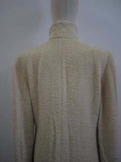Vintage Women's Beige Cream Coat Size 44, 1990s, Designer Unknown