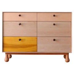 Comò Mari - Comò moderno a sei cassetti in legno massiccio realizzato a mano