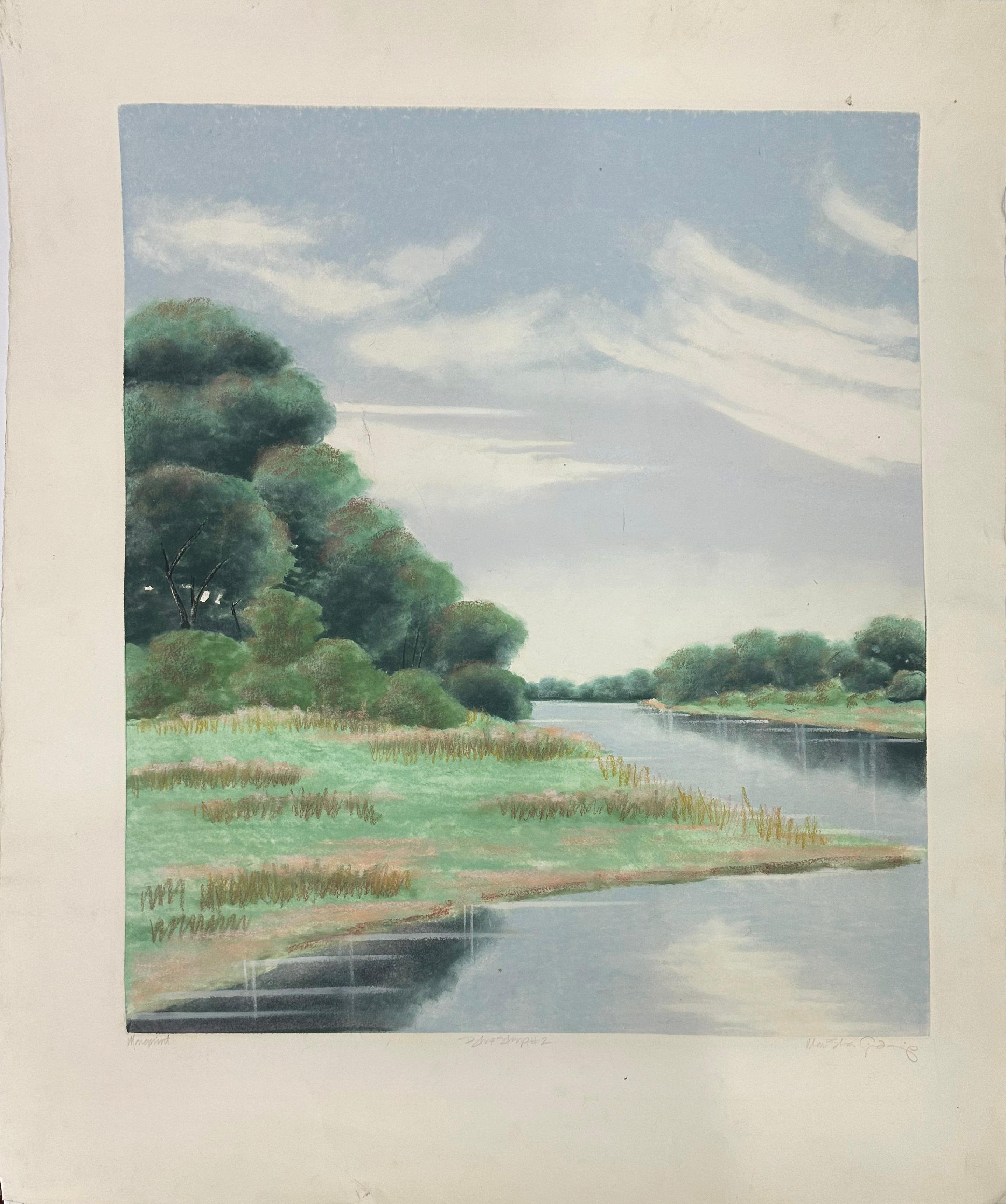Vintage Beyond The Waterline Watercolor on Paper For Sale 4