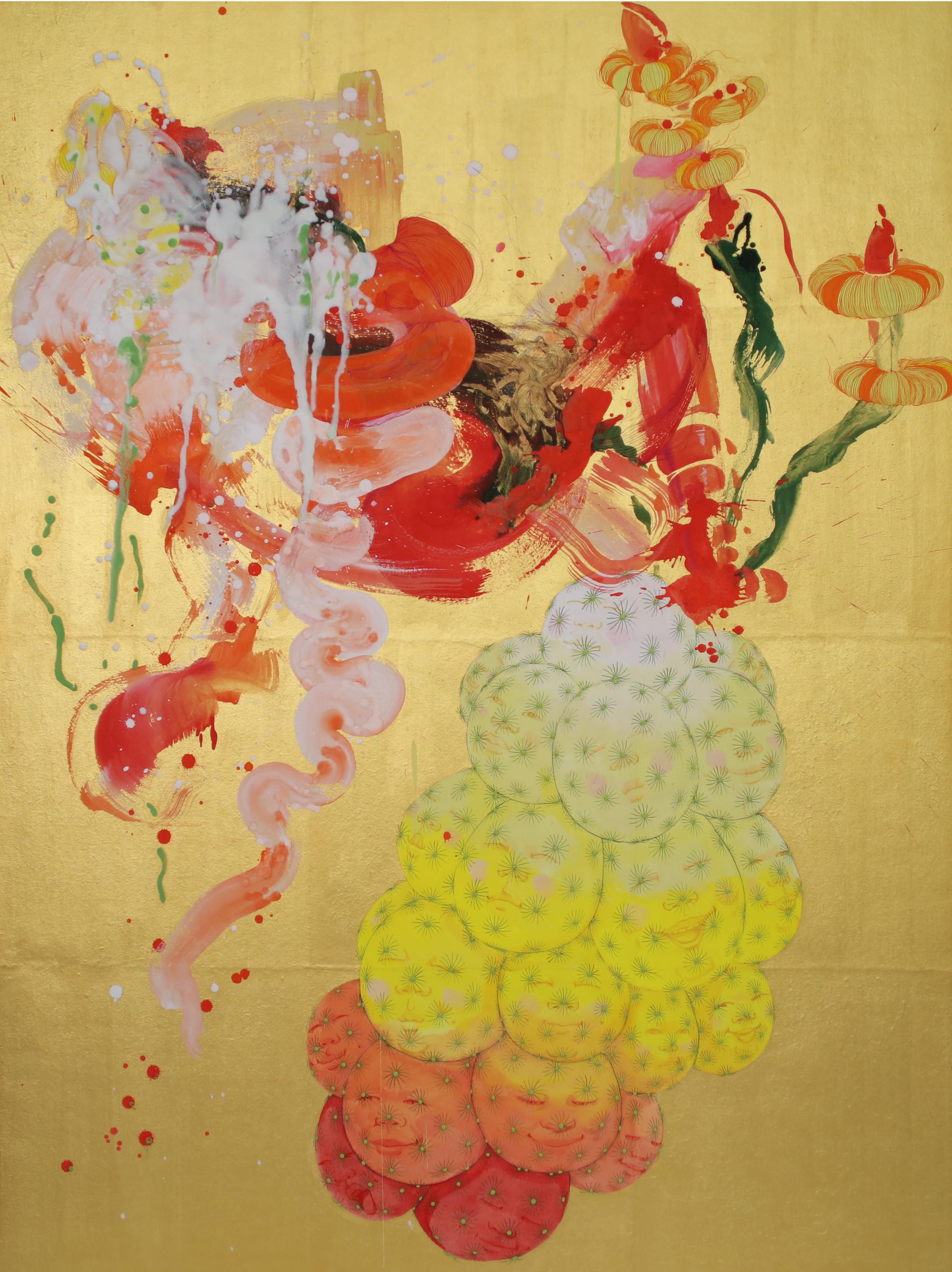 Mari Ito Figurative Print – Transformación del Deseo III - Zeitgenössisch, Japanisch, Fantasie, Natürliche MATERIALIEN