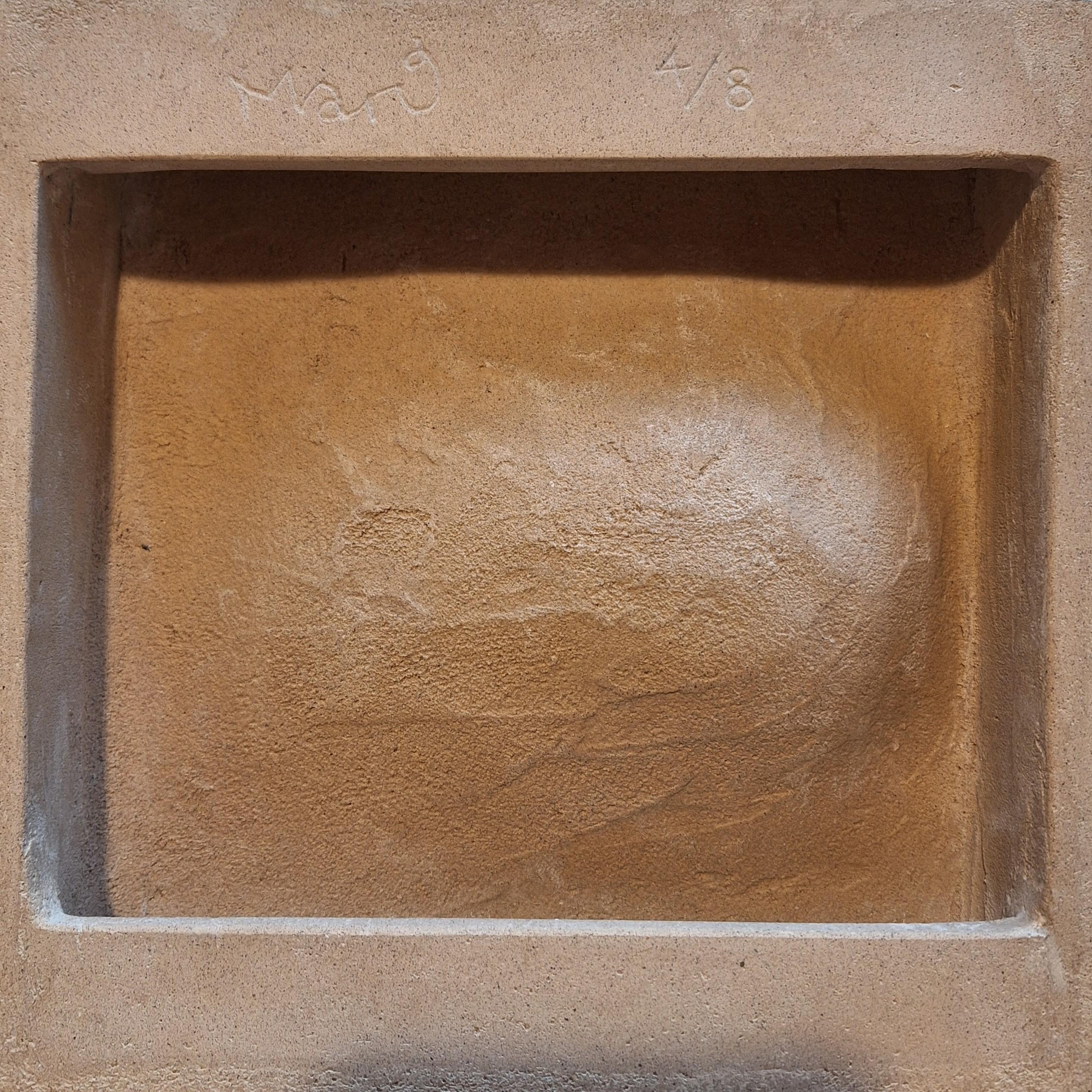 Wave of Whispers - contemporary modern Bath stone jesmonite wall sculpture For Sale 1
